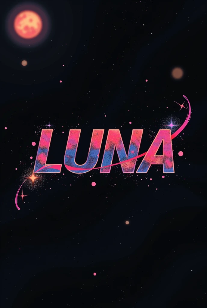 High resolution, Logo for Jdm cars, logo spelling swiftly “Luna” cool, Jdm theme, anime theme, Cyberpunk vibe name spelling, brand logo, logo for tshirt, brand logo “LUNA”, neon vibes, acid trip vibes, acid trip, shooting stars, acid trip inside “LUNA”, acid trip, hallucinations inside “LUNA”, Waves of hallucinations,  the universe is unimaginable, waves of acid trip, waves of despair, waves of solitude, 