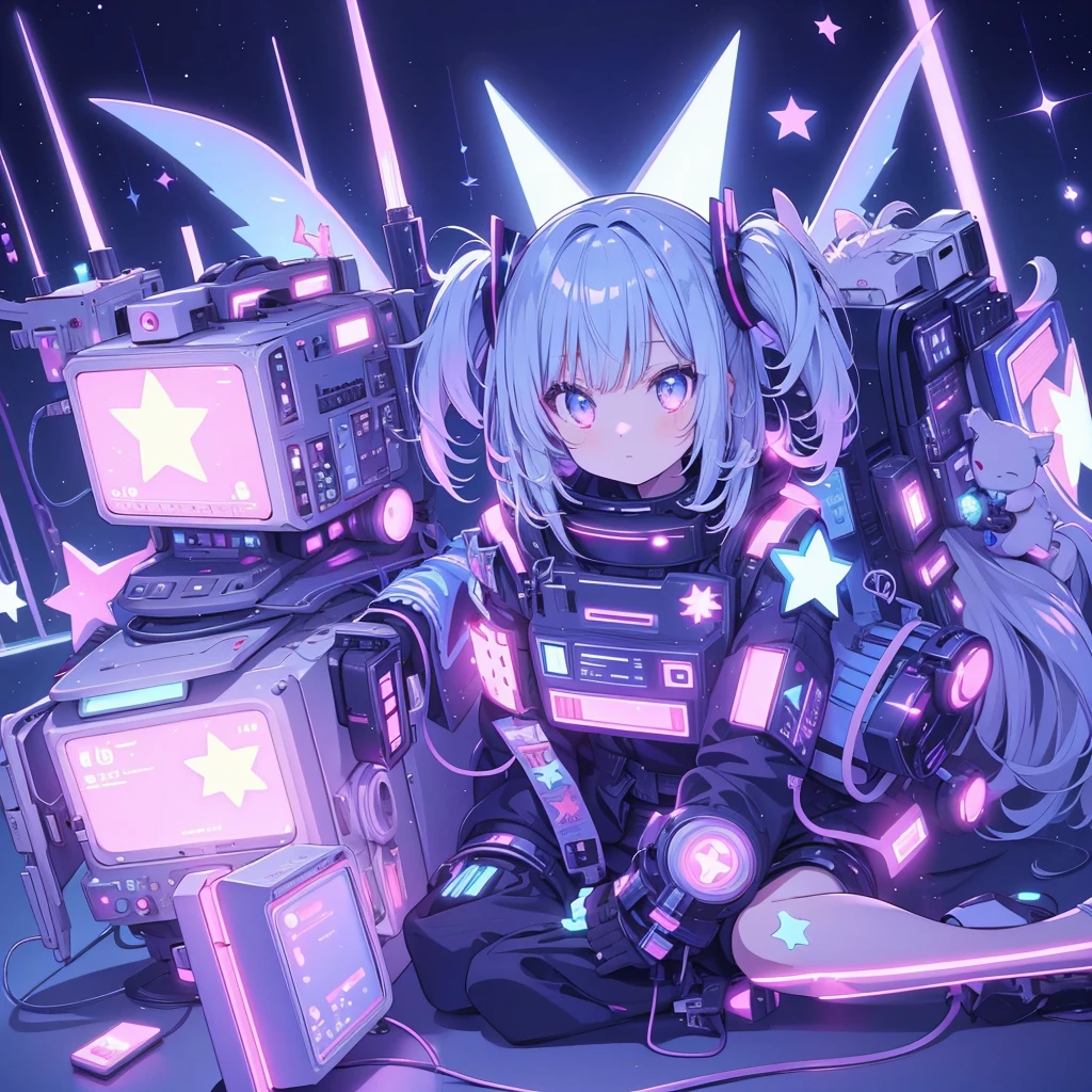 Star Fairy、cyber punk、Simple Background、Kawaii Tech
