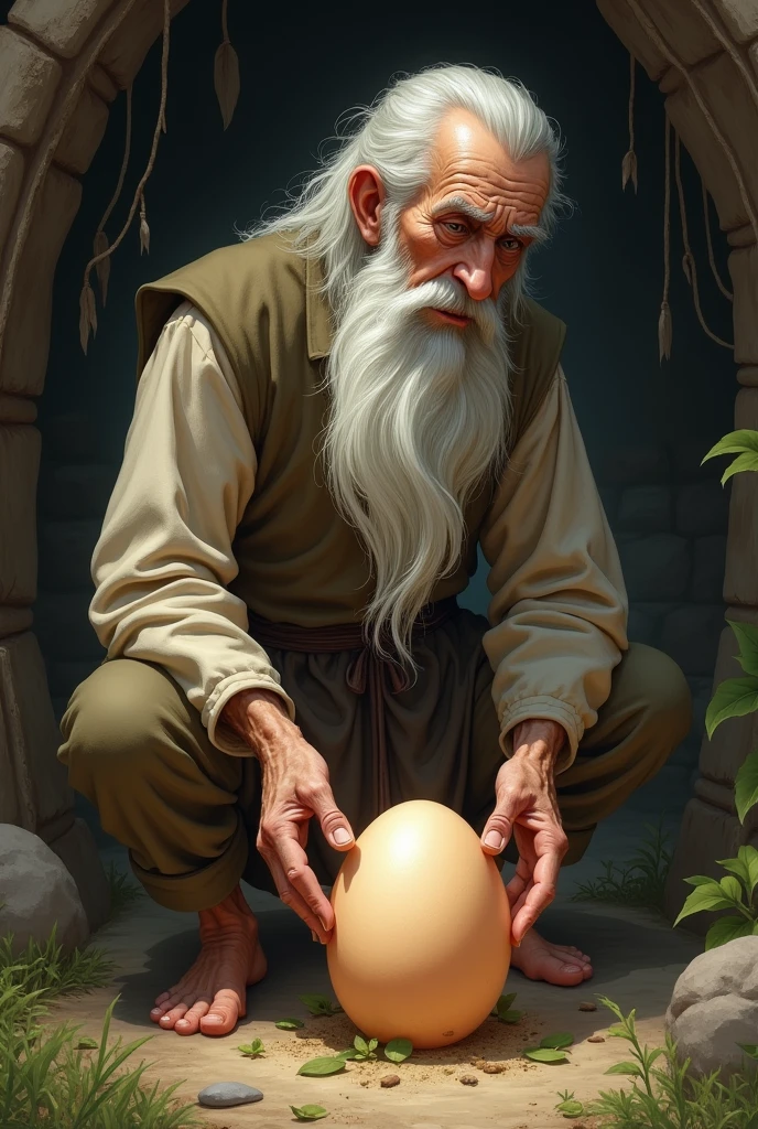 old man,laying egg