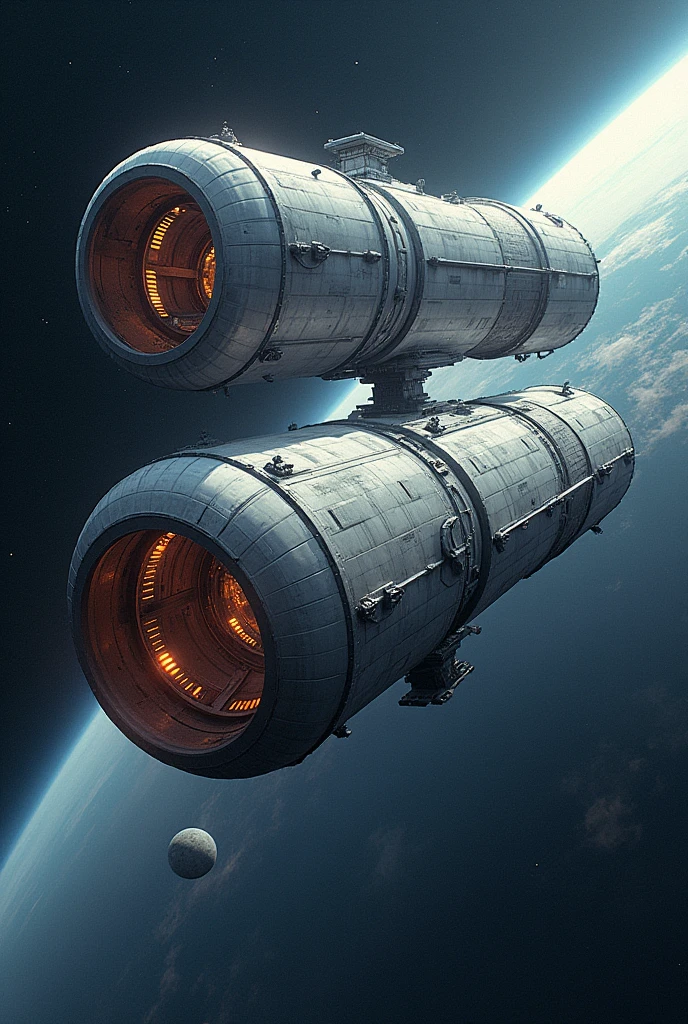 Basic Structure:
A pair of cylindrical space habitats, each with a diameter of approximately 8 kilometers and a length of about 32 kilometers.
The cylinders rotate in opposite directions to stabilize orientation and reduce gyroscopic effects.
Artificial Gravity:
The rotation creates centrifugal force, simulating gravity similar to that on Earth's surface.
Habitable Space:
The interior includes three large land areas for habitation, alternating with three transparent windows for natural light.
Windows are strategically placed to provide sunlight, creating a natural day-night cycle.
Resources and Materials:
Constructed using materials sourced from the Moon or asteroids to reduce dependency on Earth-based resources.
Utilizes magnetic mass drivers for efficient transport of materials from these extraterrestrial sources.
Environmental Control:
Equipped with sophisticated life support systems to recycle air, purify water, and manage waste effectively.
Includes dedicated agricultural zones designed to support food self-sufficiency for inhabitants.
Energy Supply:
Primarily powered by solar panels that harness sunlight, with nuclear energy considered as a backup option for continuous power supply.
Design Purpose:
Aims to offer a self-sustaining and long-term habitable environment for human life in space, supporting large populations.