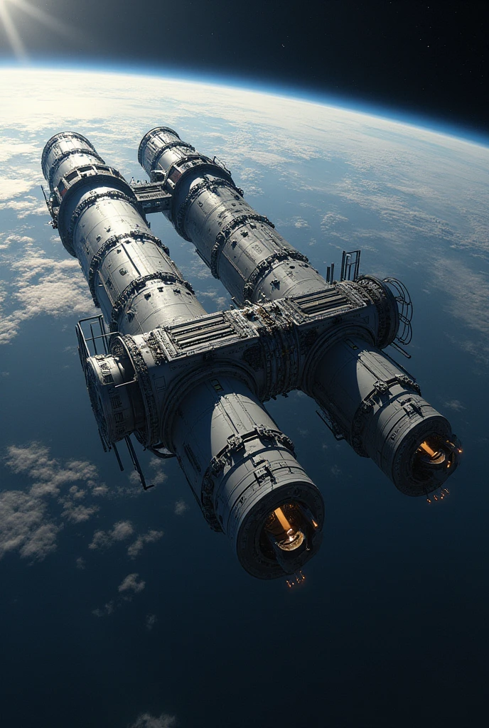 Basic Structure:
A pair of cylindrical space habitats, each with a diameter of approximately 8 kilometers and a length of about 32 kilometers.
The cylinders rotate in opposite directions to stabilize orientation and reduce gyroscopic effects.
Artificial Gravity:
The rotation creates centrifugal force, simulating gravity similar to that on Earth's surface.
Habitable Space:
The interior includes three large land areas for habitation, alternating with three transparent windows for natural light.
Windows are strategically placed to provide sunlight, creating a natural day-night cycle.
Resources and Materials:
Constructed using materials sourced from the Moon or asteroids to reduce dependency on Earth-based resources.
Utilizes magnetic mass drivers for efficient transport of materials from these extraterrestrial sources.
Environmental Control:
Equipped with sophisticated life support systems to recycle air, purify water, and manage waste effectively.
Includes dedicated agricultural zones designed to support food self-sufficiency for inhabitants.
Energy Supply:
Primarily powered by solar panels that harness sunlight, with nuclear energy considered as a backup option for continuous power supply.
Design Purpose:
Aims to offer a self-sustaining and long-term habitable environment for human life in space, supporting large populations.