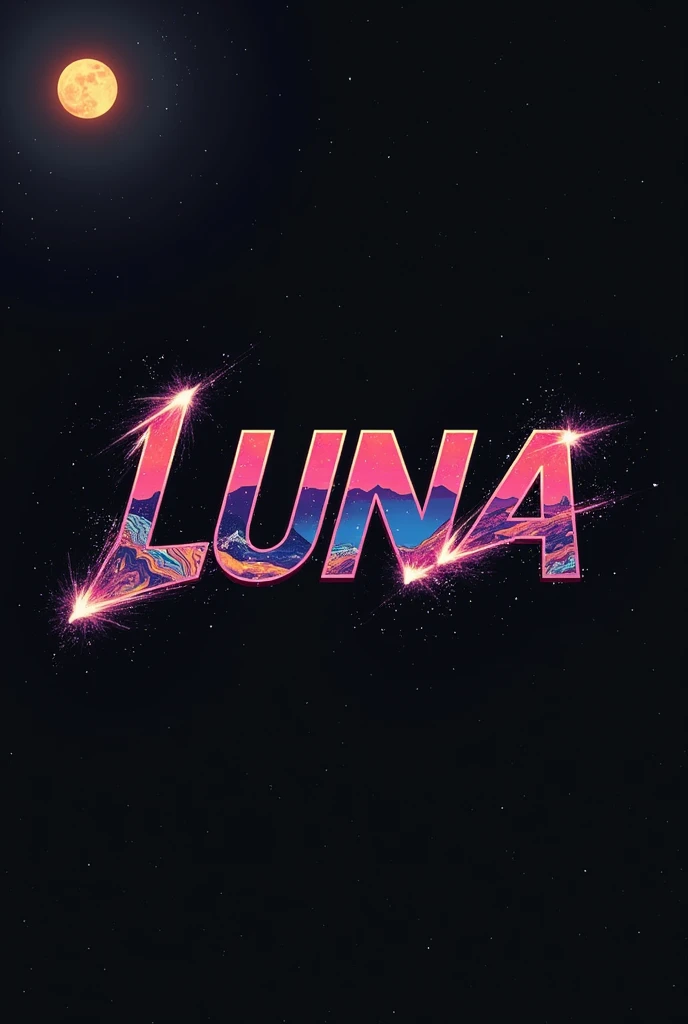 High resolution, Logo for Jdm cars, logo spelling swiftly “Luna” cool, Jdm theme, anime theme, Cyberpunk vibe name spelling, brand logo, logo for tshirt, brand logo “LUNA”, neon vibes, acid trip vibes, acid trip, shooting stars, acid trip inside “LUNA”, acid trip, hallucinations inside “LUNA”, Waves of hallucinations, the universe is unimaginable, waves of acid trip, waves of despair, waves of solitude,