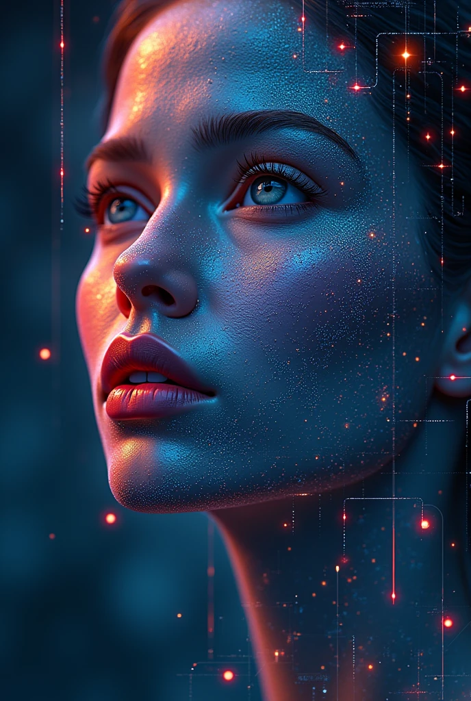 "Please, create a cover for an academic paper on the topic 'Artificial Intelligence and Emotion Recognition'. The cover should have a human face with different emotional expressions, technology symbols such as neural networks or circuits, and a futuristic color palette that highlights emotions. Include the title of the work and the name of the author(Gabriel Levy).”