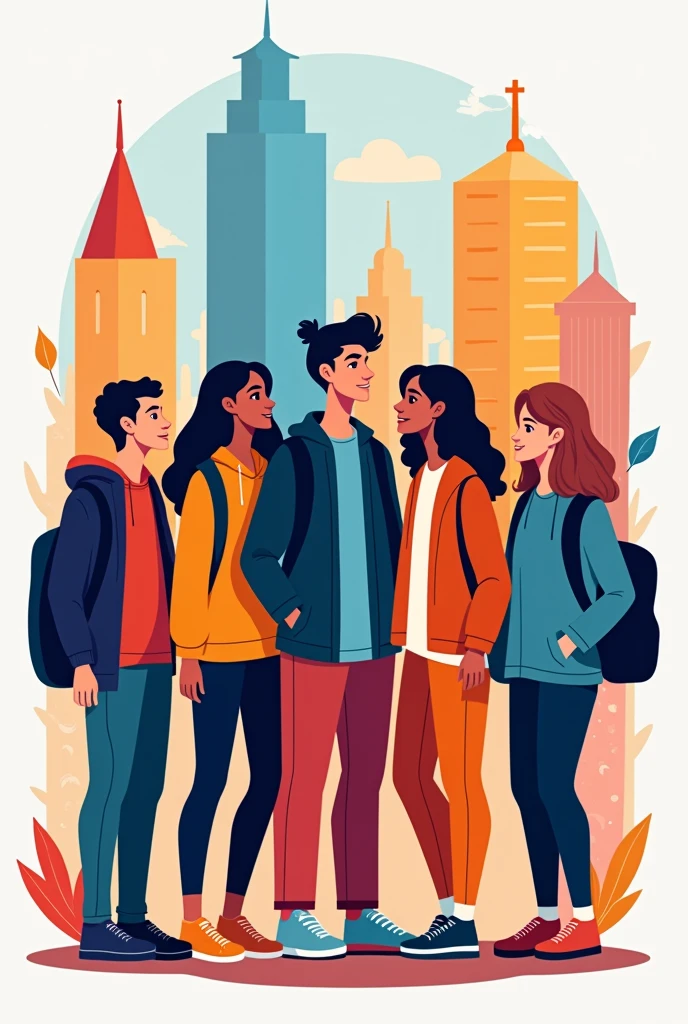 Make a 2D logo art about community engagement as students