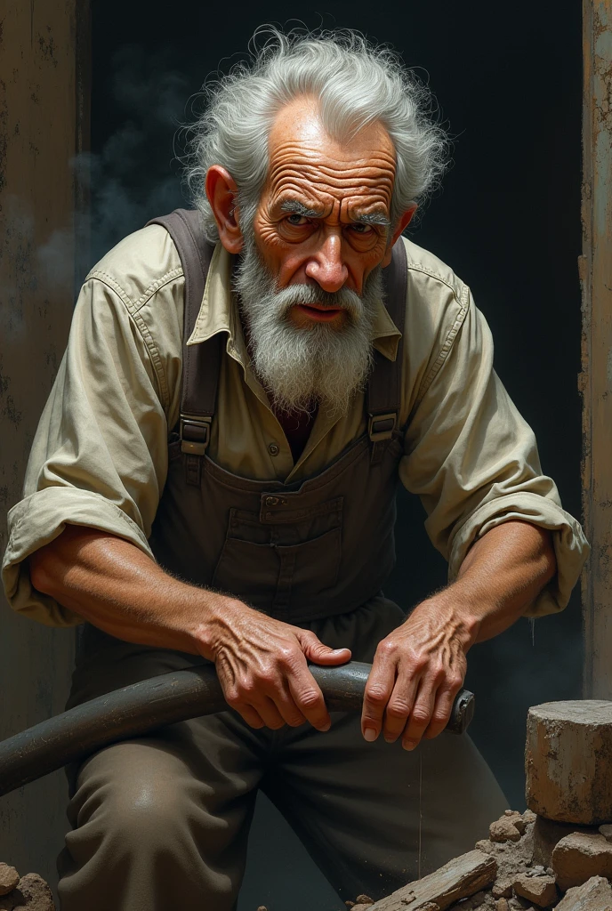 old man,labour,get birth
