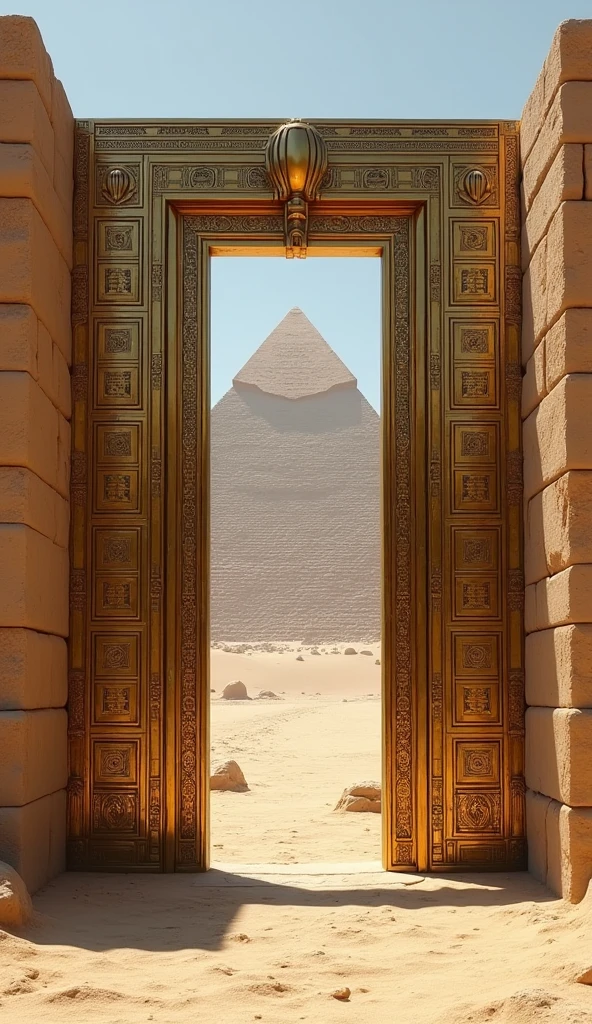Metal doors in the Great Pyramid of Giza