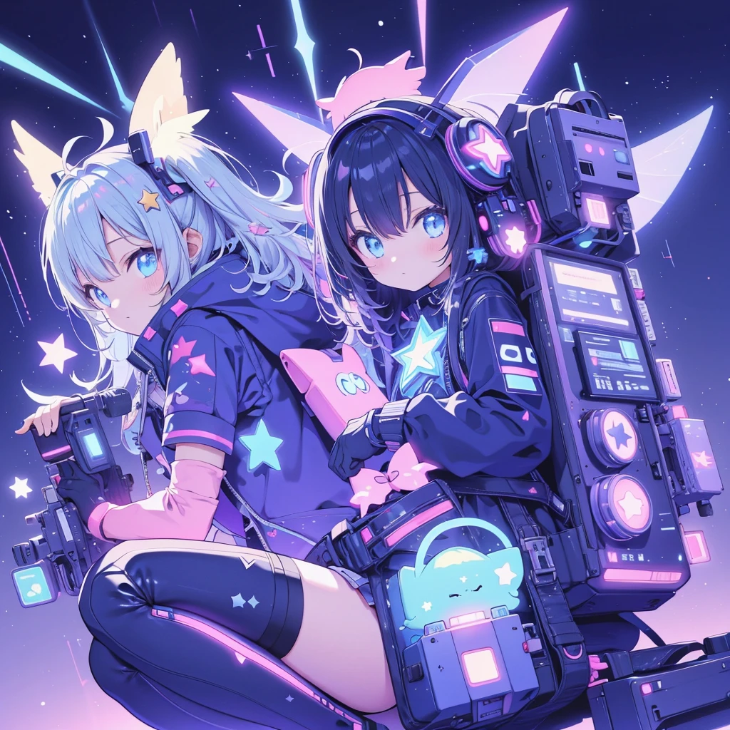 Star Fairy、cyber punk、Simple Background、Kawaii Tech