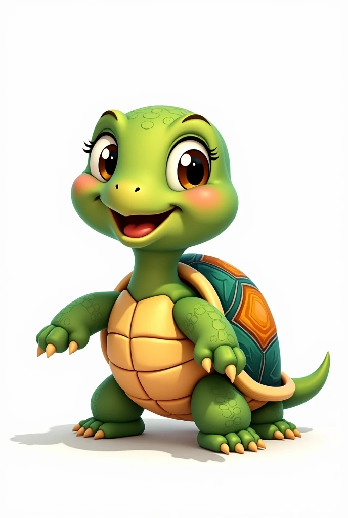 Turtle cartoon white background 