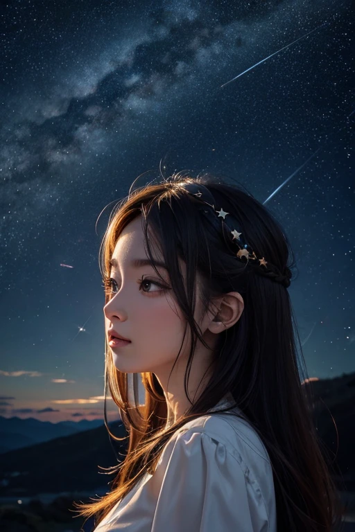 Gazing at the beautiful starry sky