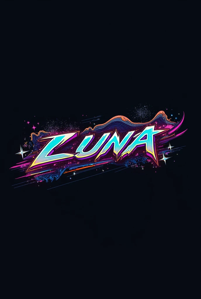 High resolution, Logo for Jdm cars, logo spelling swiftly “Luna” cool, Jdm theme, anime theme, Cyberpunk vibe name spelling, brand logo, logo for tshirt, brand logo “LUNA”, neon vibes, acid trip vibes, acid trip, shooting stars, acid trip inside “LUNA”, acid trip, hallucinations inside “LUNA”, waves of acid trip, waves of despair, waves of solitude, sadness, waves of darkness, 