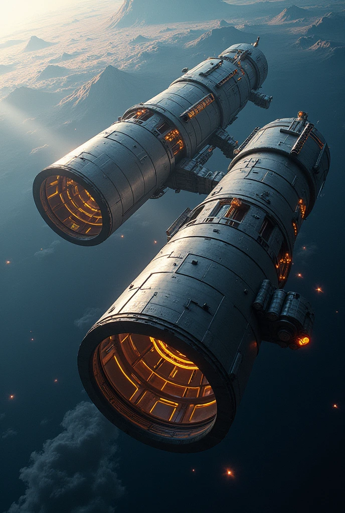 Basic Structure:
Two massive, counter-rotating cylindrical habitats located in space.
Each cylinder has a diameter of approximately 8 kilometers and a length of about 32 kilometers.
Artificial Gravity:
Rotation of the cylinders generates centrifugal force, creating artificial gravity on the inner surface.
Habitable Space:
Interior divided into three large land areas for habitation, interspersed with three transparent windows.
Windows allow natural sunlight to enter, simulating a day-night cycle.
Resources and Materials:
Built using materials mined from the Moon or asteroids, minimizing reliance on Earth.
Magnetic mass drivers facilitate efficient transport of materials.
Environmental Control:
Advanced life support systems manage air, water, and waste recycling.
Agricultural zones enable food production, aiming for self-sufficiency.
Energy Supply:
Solar panels capture sunlight as the primary energy source, ensuring sustainability.
Design Purpose:
Designed to sustain human life in space for extended periods, providing a stable and Earth-like environment.