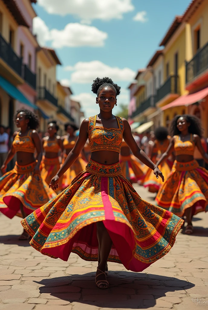 Group of Congolese dancing Uruguayan pericon
