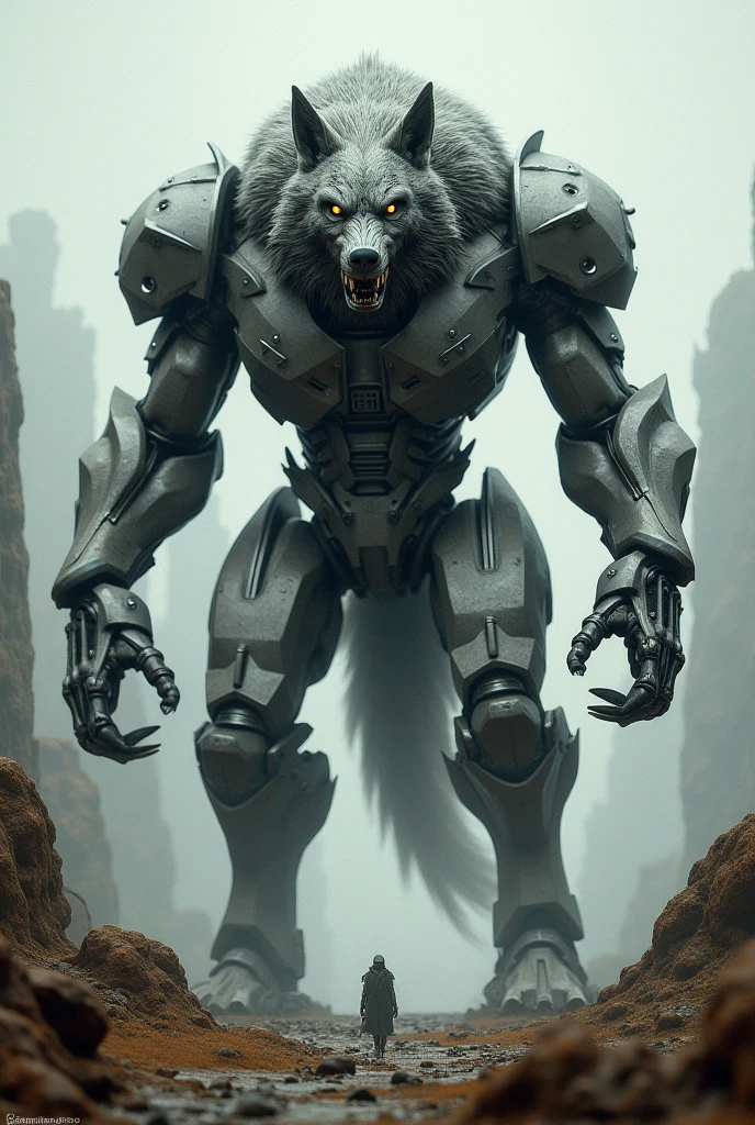 Black Werewolf, mông khổng lồ, Metal body, imaginary robot , armored