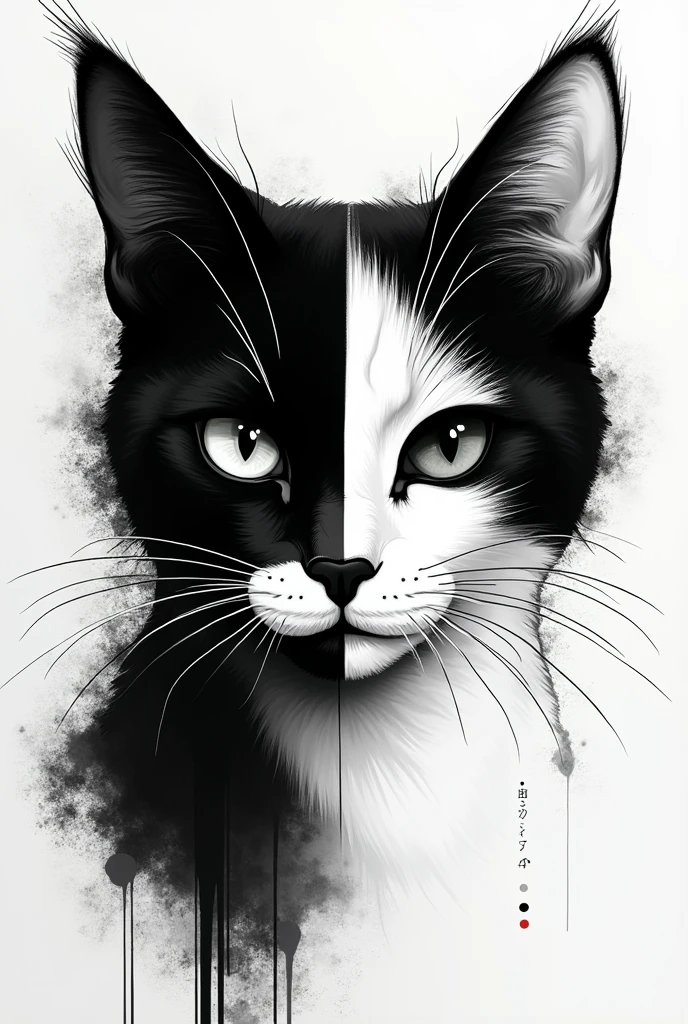 Facecat abstract b&w