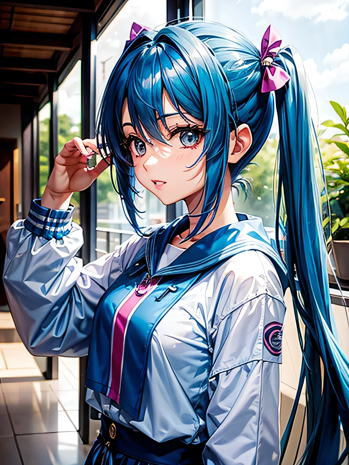 nikke Prepati　Blue hair twintails　Beauty