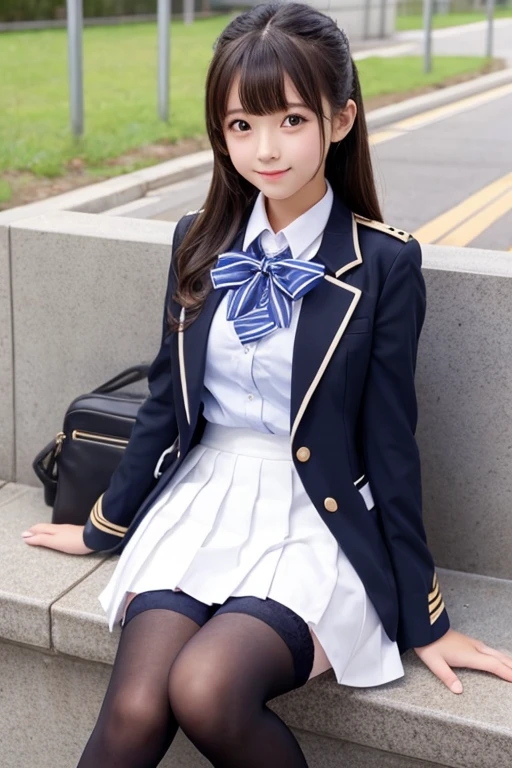 cute､high school girl､Idol､uniform､blazer､mini skirt､stockings､See-through､Fluttering in the wind､sit