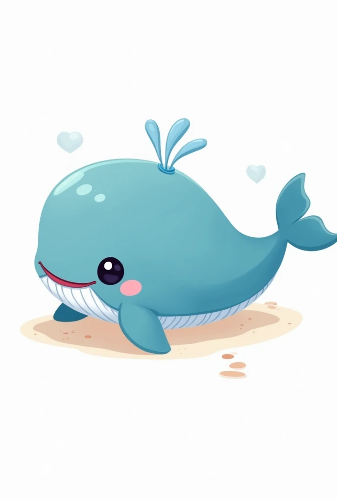 Whale cartoon white background 