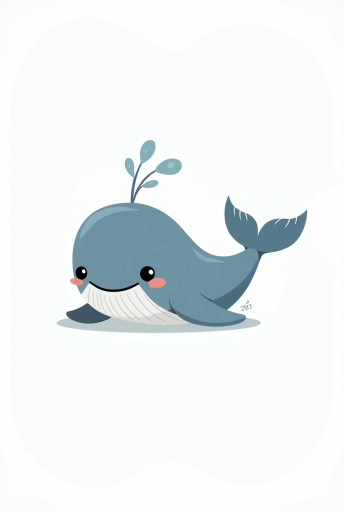 Whale cartoon white background 
