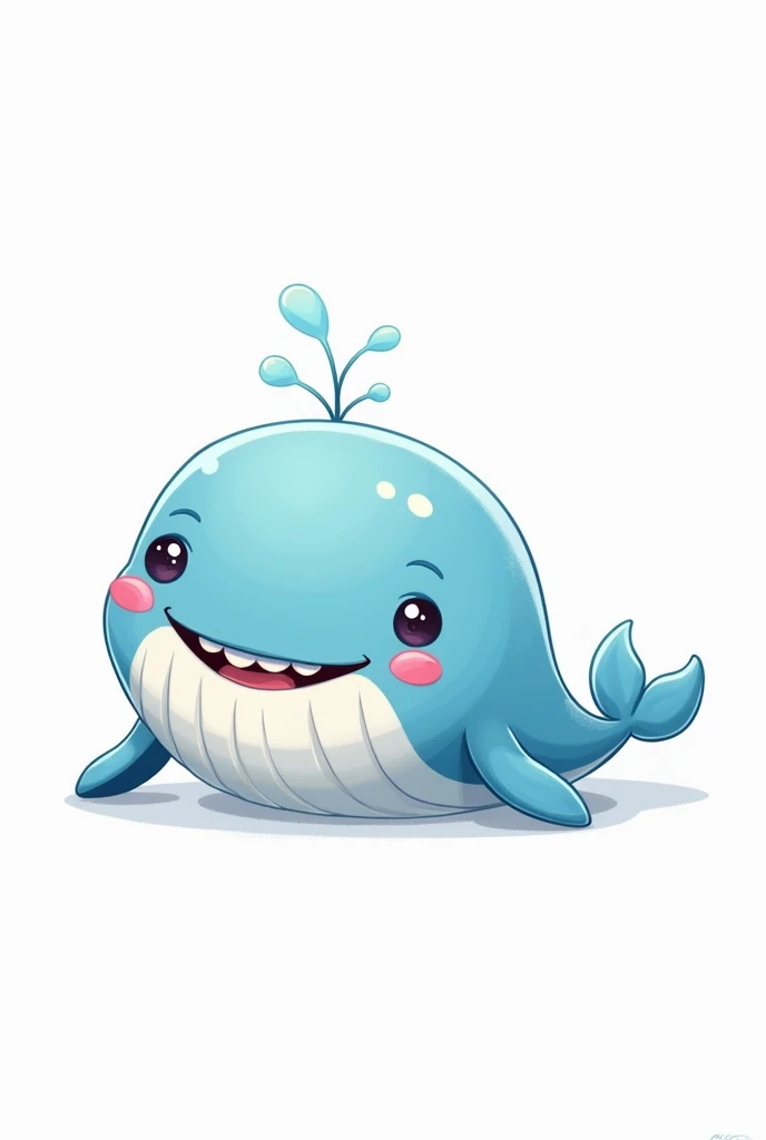 Whale cartoon white background 