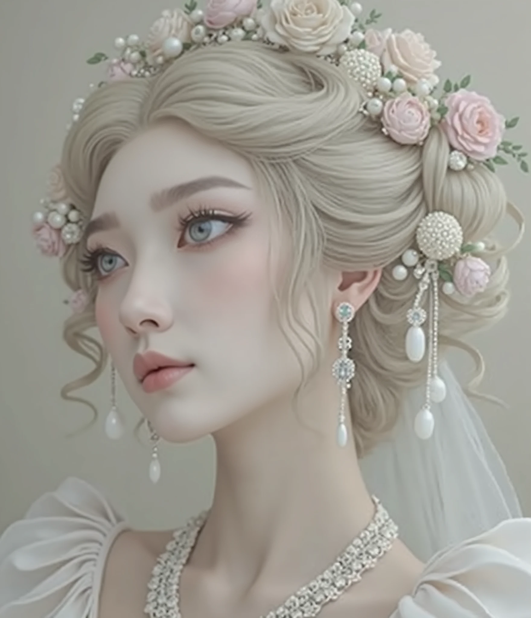 best quality, masterpiece, high resolution, 1 Girl,Chinese Wedding Dress,Hair accessories（lifelike）,necklace（lifelike）, Jewelry（lifelike）,Pretty Face,Above_Body,Hair accessories与脸蛋Body贴合， Tyndall effect,Reality, Dark Studio, Edge lighting, Two-tone lighting,(High Detail Skin:1.2), 8K uhd, Digital SLR Camera, Soft lighting, high quality, Volumetric Lighting, frank, photo, high resolution, 4K, 8K, Bokeh