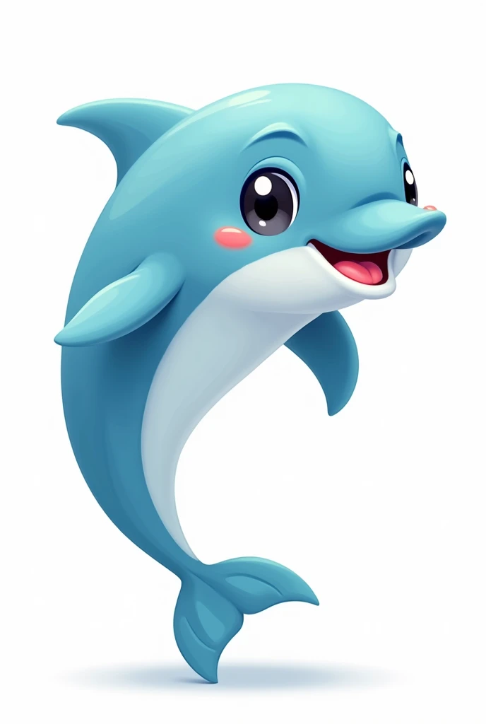 Dolphin cartoon white background 