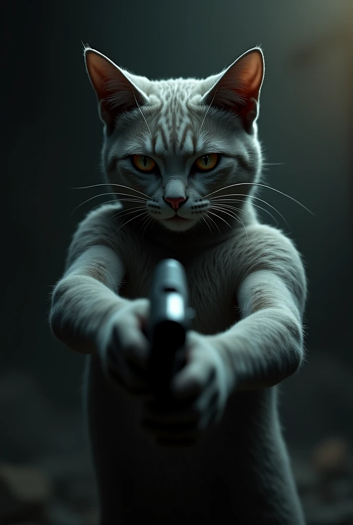 Draw a cat holdin a gun