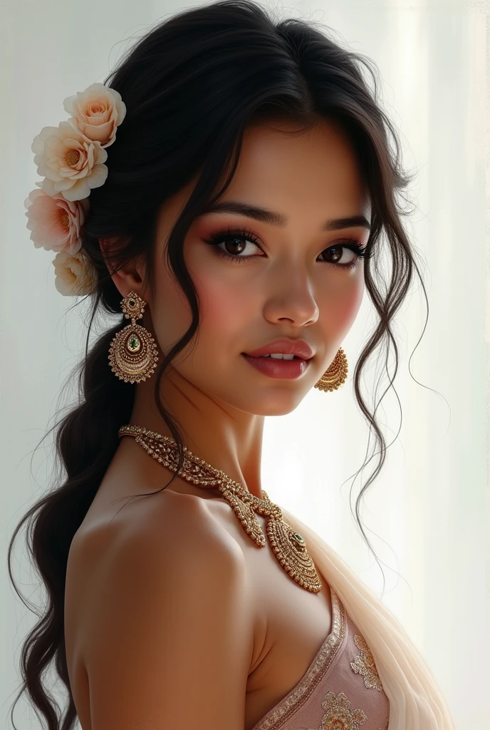 Indian girl, beautiful white, seductive