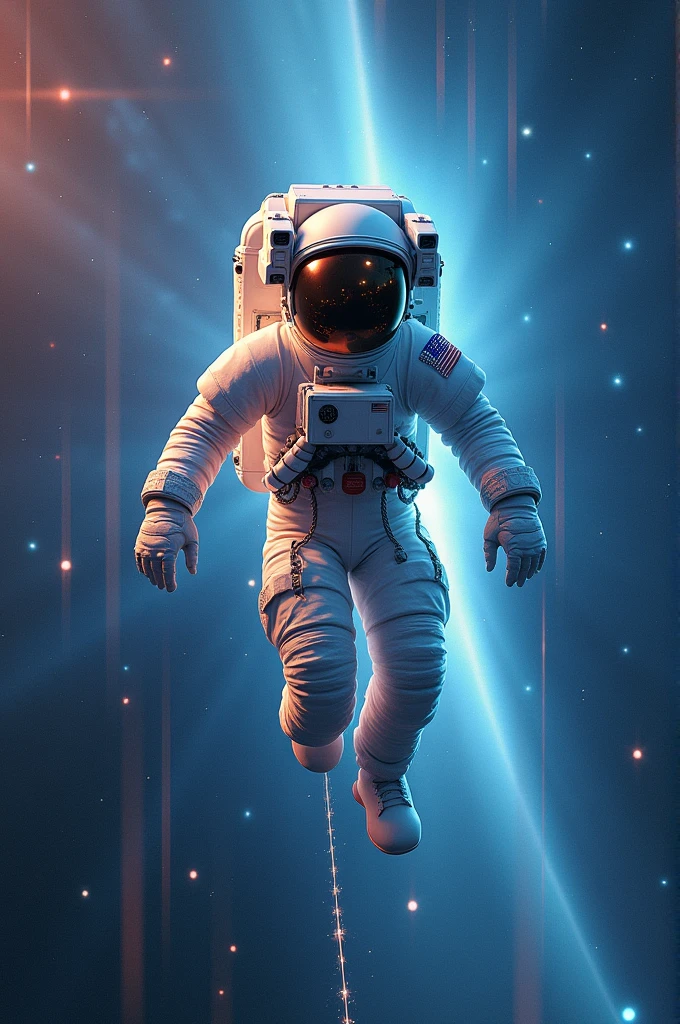 Astronaut flying in the sky