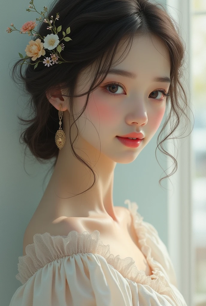 Beautiful shy woman
