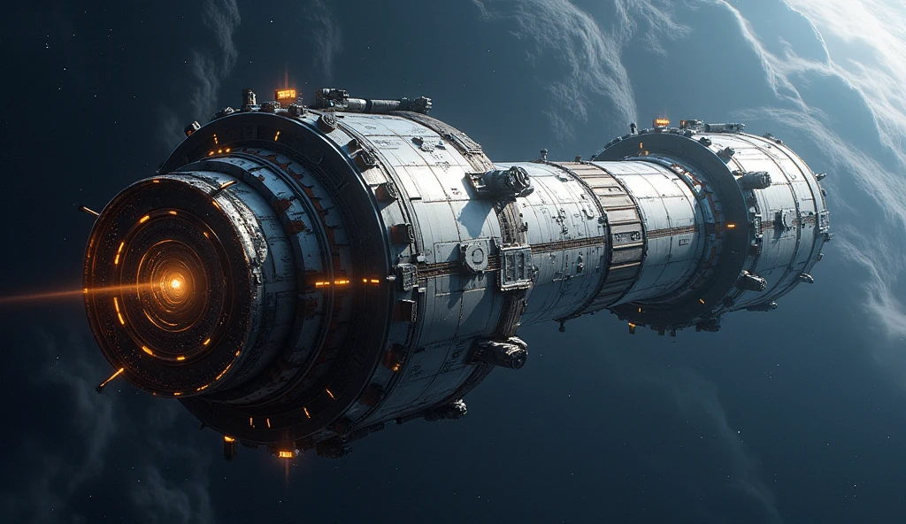 Cylindrical Design:
Two massive cylinders, each with a diameter of approximately 8 kilometers and a length of about 32 kilometers.
The cylinders rotate in opposite directions to maintain stability and balance.
Rotation Mechanism:
Designed to create artificial gravity through centrifugal force, with a rotation speed that simulates Earth's gravity on the inner surface.
Exterior Shell:
Constructed from materials sourced from the Moon or asteroids, providing strength and durability.
Features a protective outer layer to shield against micrometeoroids and cosmic radiation.
Solar Panels:
Extensive solar panels mounted on the exterior to capture sunlight and generate energy for the colony.
Radiators:
Large radiators installed to dissipate excess heat generated by the colony's systems and inhabitants.
Docking Ports:
Equipped with multiple docking ports for spacecraft, facilitating transportation and logistics.