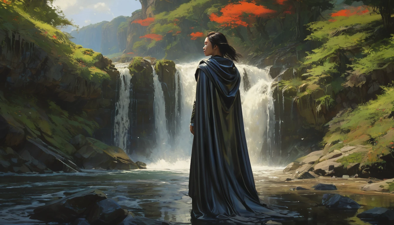 Model shooting style, (Highly detailed CG Unity 8k wallpaper), Full body photos of the most beautiful works of art in the world, Cloak Armor, Professional, majestic oil painting by Ed Blinky, Atey Gailan, Studio Ghibli, Jeremy Mann, Greg Manchess, Antonio Moro, Trending on Art Station, Trending on CGSociety, Complex, Attention to detail, Sharp focus, dramatic, Photorealistic paintings by Midjourney and Greg Rutkowski