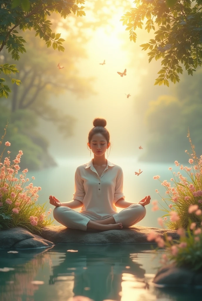 An image Mindful productivity with no text and beautiful