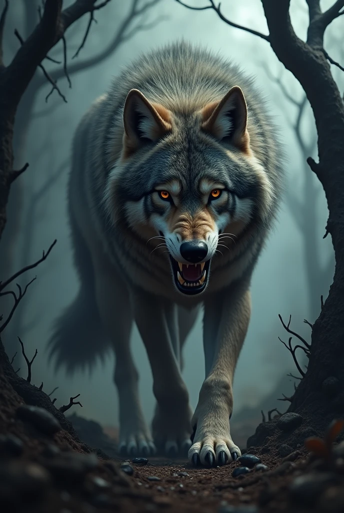 a ferocious wolf