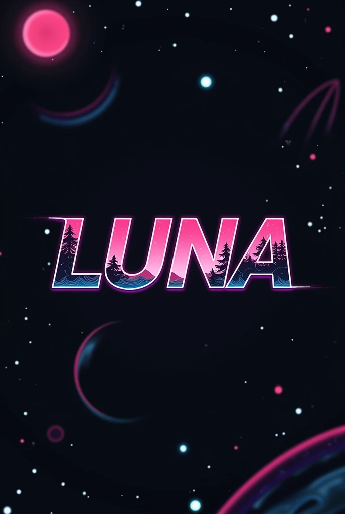 High resolution, Logo for Jdm cars, logo spelling swiftly “Luna” cool, Jdm theme, anime theme, Cyberpunk vibe name spelling, brand logo, logo for tshirt, brand logo “LUNA”, neon vibes, acid trip vibes, acid trip, shooting stars, acid trip inside “LUNA”, acid trip, hallucinations inside “LUNA”, Waves of hallucinations, waves of dark trees hallucinations, 