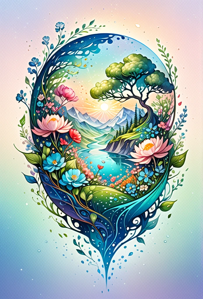 (Illustration:1.3) beautiful planet earth with flowers and plants sprouting spring day (by Artist Anna Dittman:1), (((masterpiece))), (((best quality))), ((ultra-detailed)),(detailed light),((an extremely delicate and beautiful)),