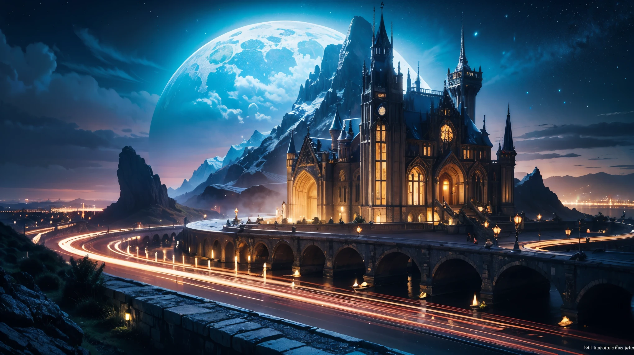 Future City, Fantasy, 23rd century, England, Mountain々
