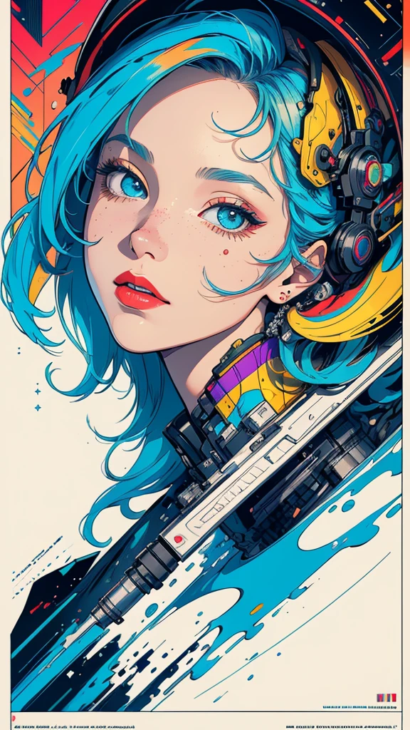 (((masterpiece, highest quality))),(((solo:1.2))),(((1girl:1.2))),32k wallpaper, very detailed, poster, vintage science fiction,(((((geometric cinematic movie poster))))), (bauhaus), shape,(((abstract))),(mid century modern),movie poster,(((((portfolio))))),(((((Close-up))))),(((((bust up))))),((((more various angle)))),(((highlight))),Vast landscape,((((heterochromia)))),(((complete. detailed face))),(((Extremely talented))),(((most complecated machine))),Colorful color scheme