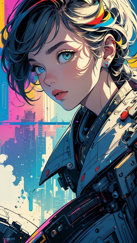 (((masterpiece, highest quality))),(((solo:1.2))),(((1girl:1.2))),32k wallpaper, very detailed, poster, vintage science fiction,(((((geometric cinematic movie poster))))), (bauhaus), shape,(((abstract))),(mid century modern),movie poster,(((((portfolio))))),(((((Close-up))))),(((((bust up))))),((((more various angle)))),(((highlight))),Vast landscape,((((heterochromia)))),(((complete. detailed face))),(((Extremely talented))),(((most complecated machine))),Colorful color scheme