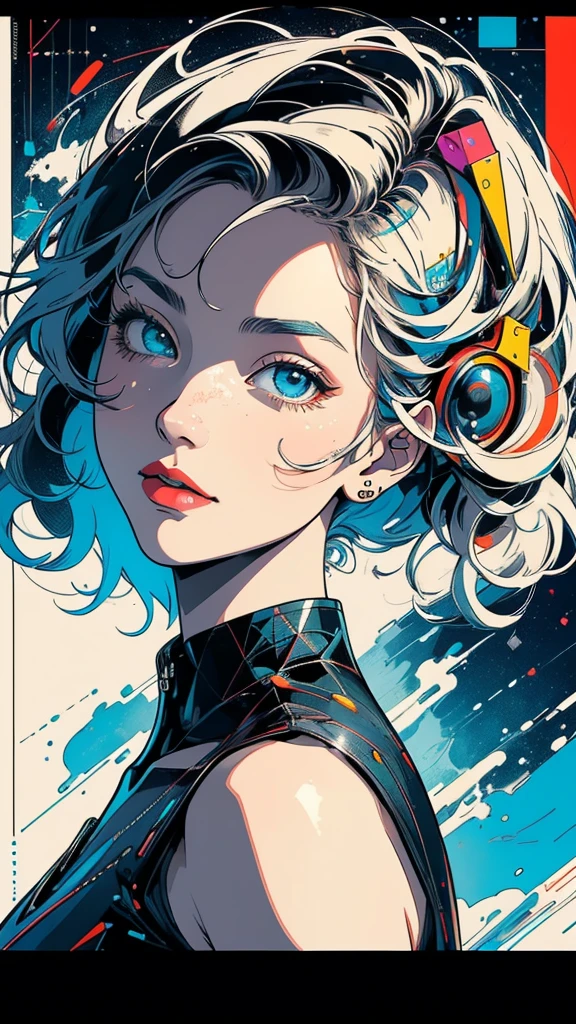 (((masterpiece, highest quality))),(((solo:1.2))),(((1girl:1.2))),32k wallpaper, very detailed, poster, vintage science fiction,(((((geometric cinematic movie poster))))), (bauhaus), shape,(((abstract))),(mid century modern),movie poster,(((((portfolio))))),(((((Close-up))))),(((((bust up))))),((((more various angle)))),(((highlight))),Vast landscape,((((heterochromia)))),(((complete. detailed face))),(((Extremely talented))),(((most complecated machine))),Colorful color scheme