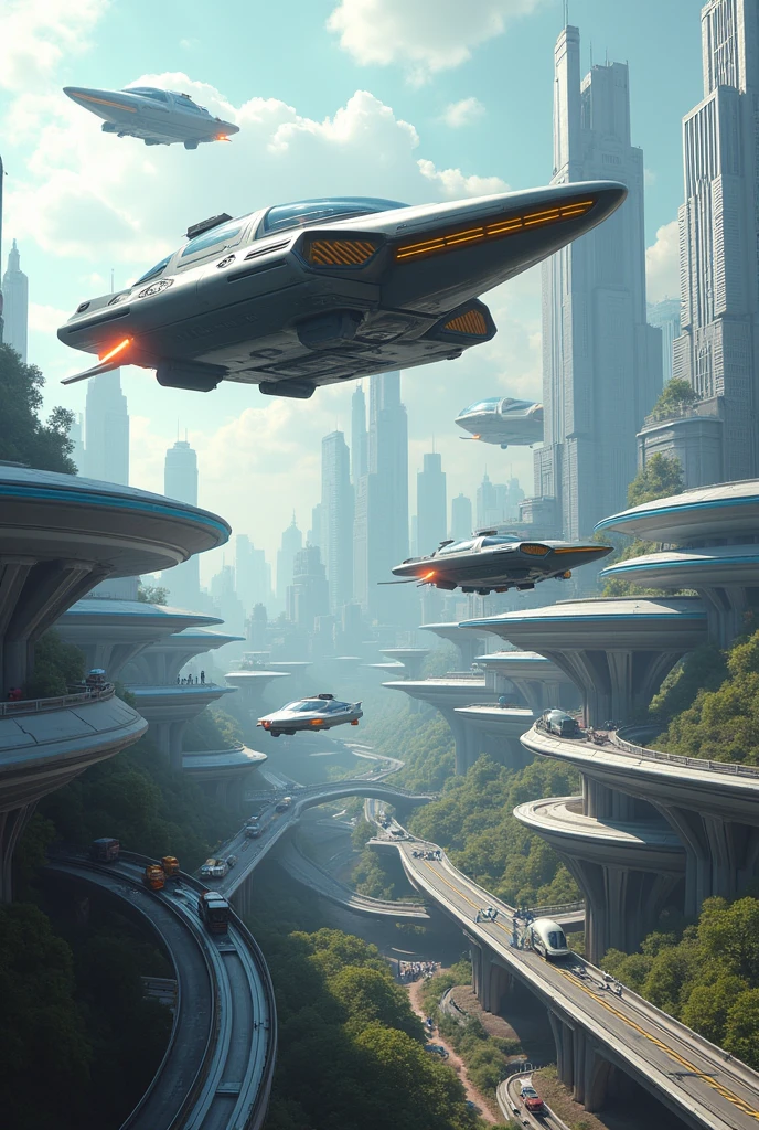 futuristic land and air vehicles