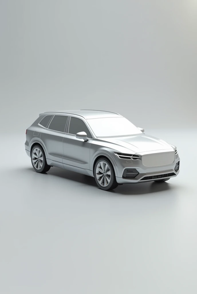 3d drawing of aluminum block of 7-seat car model