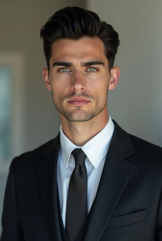 Beautiful young man in a suit