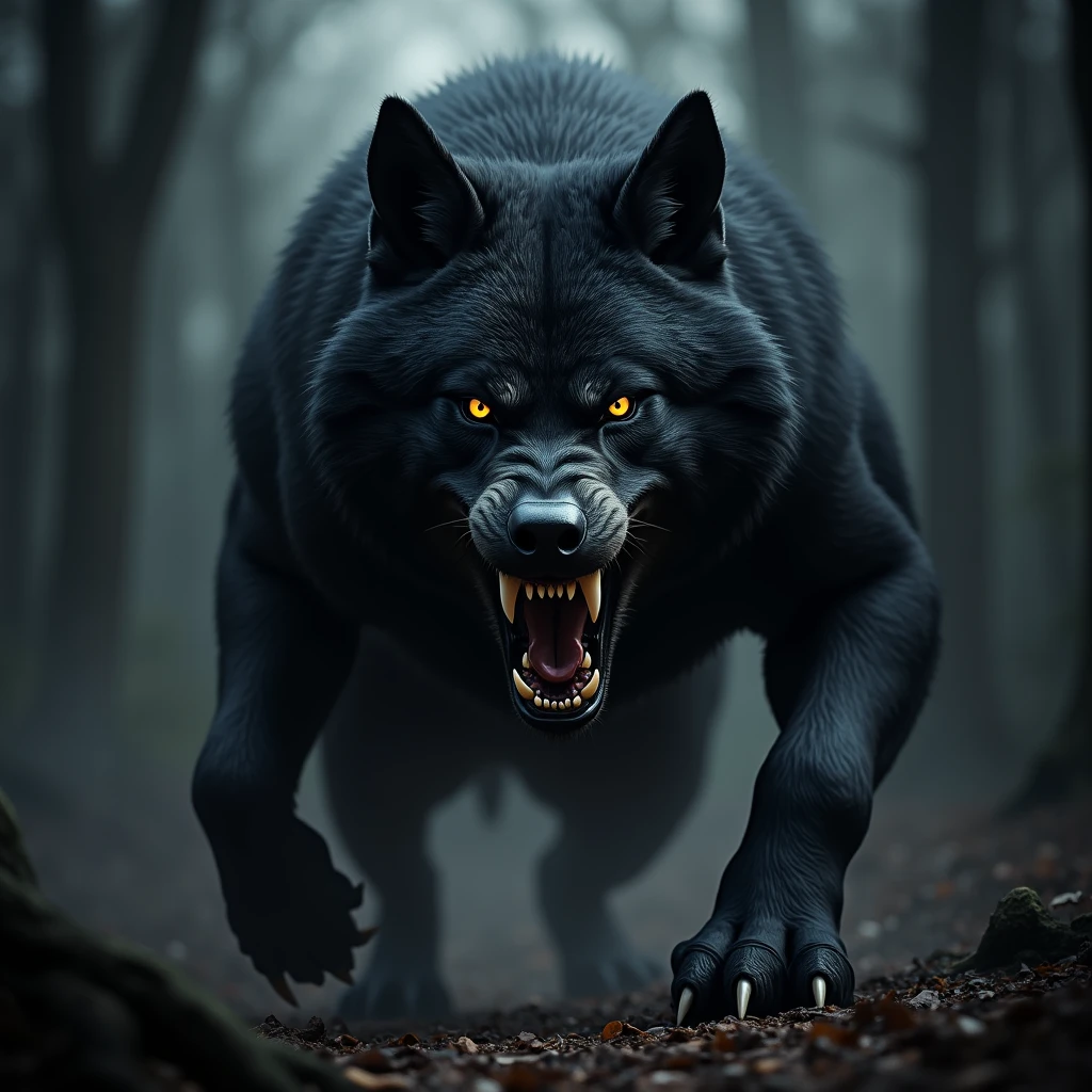 Black wolf agresive