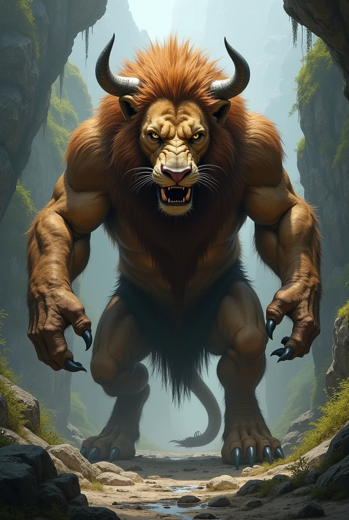 A dangerous man of lion and cow