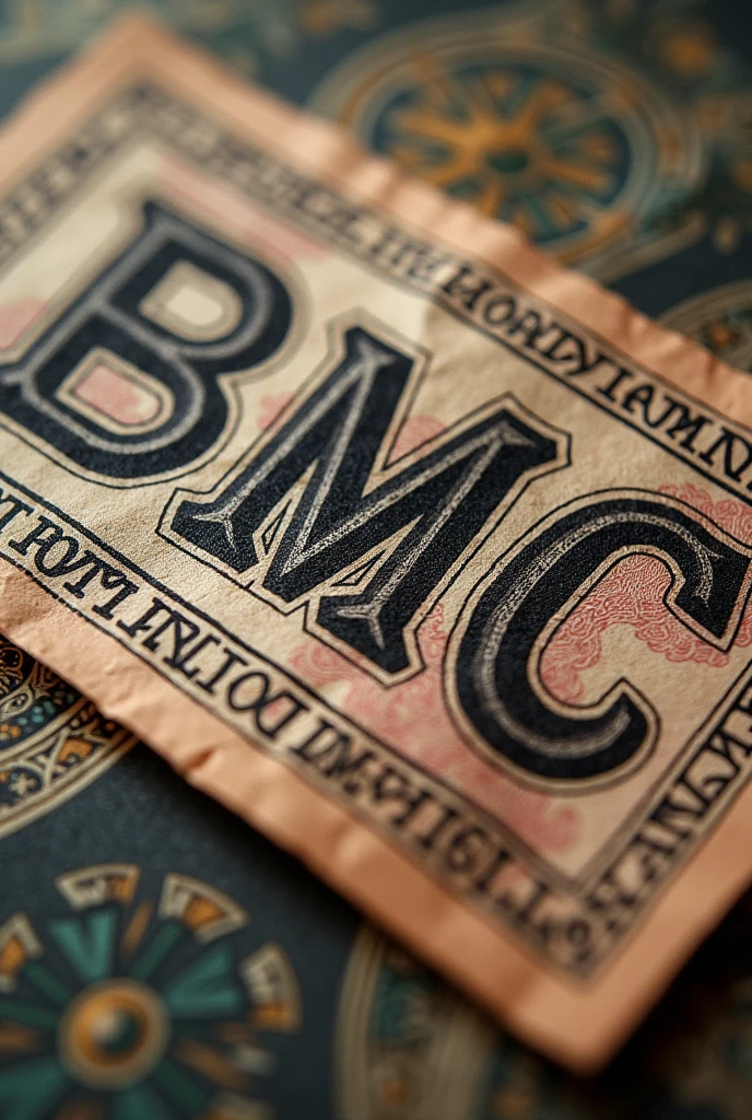 A fake banknote with the name bmc