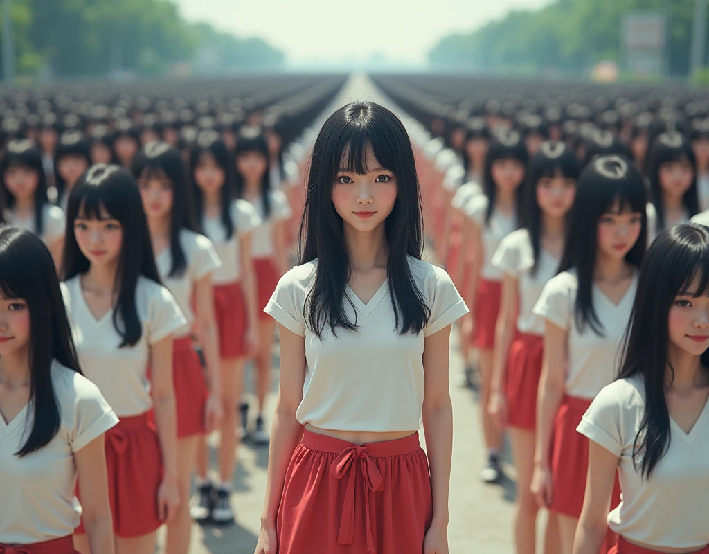 (((((Japanese Clone-girls=Myself))))), (((Super Best masterpiece Clone-girls Raw Photography Art))), (((16K, Highest quality, Ultra-high resolution, RAW Photos))), (((It&#39;s so unrealistic., With unparalleled depiction, With an unfathomable sight, An unprecedented and shocking worldview, Clone-girls: In a world of mass reproduction, Ultra-realistic))), (((Japanese Girls, Umezawa-Minami, 24yo, Small face, Thick black hair, long hair, Dark Eyes, Mature face, Cute Smile, Smiling face, A gentle gaze, (((Very pleasant look)))))), (((Very beautiful detailed girls, Accurate body structure, Accurate body movements, Very detailed body, (((Super big breasts, Large bulge of ample breasts)))))), (((Summer clothes, Short sleeve, mini skirt, hour々I can see your pants, Cleavage Emphasis, Emphasise the fullness of your breasts))), ((((((((Very detailed, Myself cloning, Depiction of splitting oneself, 1Myself girl→1,000,000,000,000,000,000,000,000,000,000Myself cloning girls)))))))), (((((((Myself clone-girlsから, Myself keeps multiplying, (Very detailed and intricate, To the exact, Perfect and consistent, (((In the same female body,With the same face, With the same hairstyle, In the same clothes, At the same height, 同じSuper big breastsである))), In a detailed depiction), 1,000,000,000,000,000,000,000,000,000,000 people))))))), (((((Myself girls only))))), (((((1,000,000,000,000,000,000,000,000,000,000Myself girls))))), (Very detailed, Super impactful depiction, The awesomeness of the massively proliferating crowd of &quot;myself&quot;), (Very detailed depiction, Clear and accurate perspective depiction, Ultra-wide field of view, wide view, Focus on the average value of the image), The shooting angle and composition should not be limited to the front, but should be viewed from above, below, left and right., I&#39;m so happy to see so many Myself crowds., I love myself, Overwhelmed with emotion, Full body movement depiction