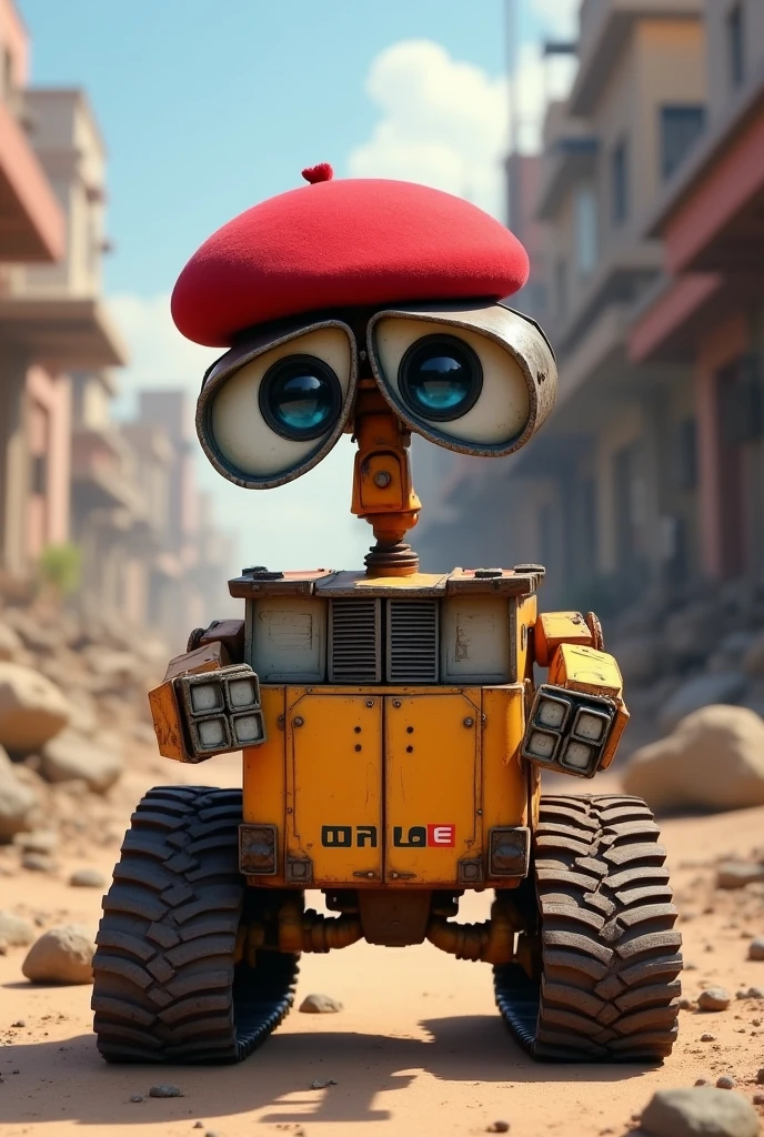 WALL-E with a red military beret