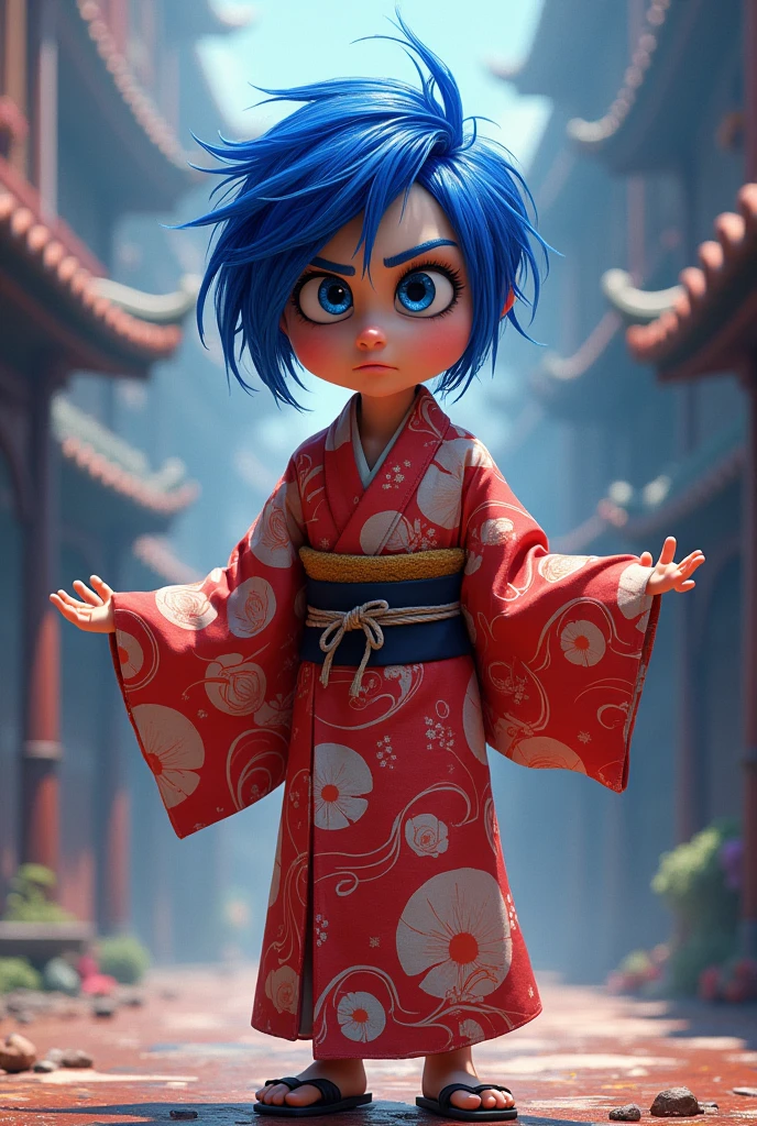 Inside out 2 Anxiety wearing a yukata 