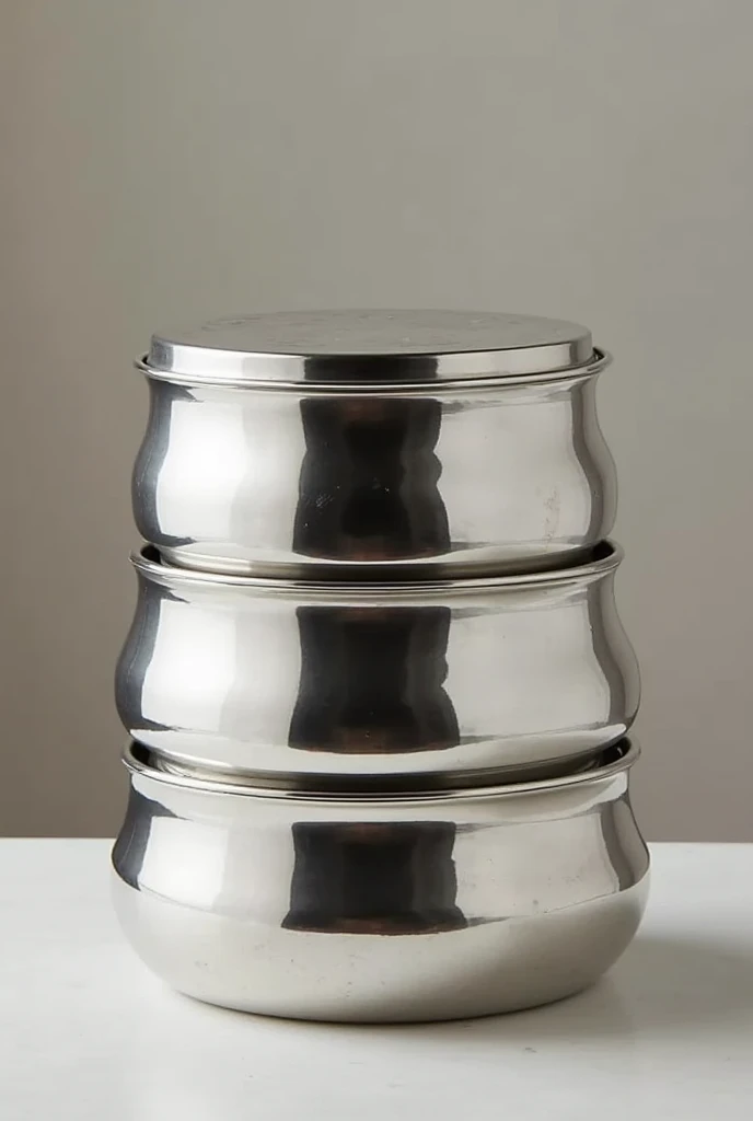 Silver Stainless Steel BOMBAY TIFFIN, 4 CONTAINER