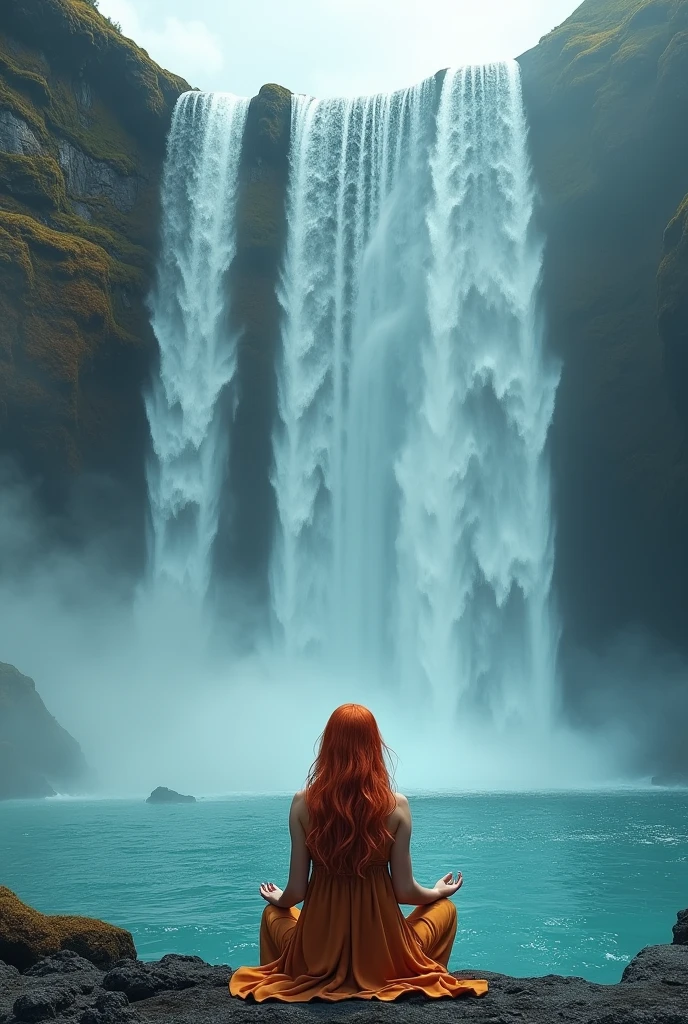 realistic style, photo, photorealistic, high detail, (sharp), (photorealism:1.2), (photo:1.2) of a beautiful muscular redhead woman with long hair kneeling with her back to the camera on a wooden pier by a lake, looking at the mountains on the left side, extremely detailed face and body, hyper realistic, natural lighting, vivid colors, photorealistic, masterpiece, 8k. [Entire scene is surrounded by mist, evoking a mysterious and eerie atmosphere. The lighting is dark and atmospheric, with smoke and fog adding a touch of sinister ambiance. Best quality image, HDR enhancement, showcasing the utmost level of detail and realism]. [8K, Best Quality, Ultra High Resolution, (highly detailed CG unity 8k wallpaper), (best photo), (best shadows), isometric 3D, octane rendering, ray tracing, highly detailed, (Best quality, 4K, 8k:1.2), absurdity, ultra detailed, (realistic, photorealistic, photorealistic:1.37), complex parts, HDR, (complex parts:1.12), (hyper detailed, hyper realistic, Soft lighting, spicy:1.2), (complex parts, Hyper detailed:1.15). Blurred foreground. (backlit), masterpiece, high quality, brightness, chromatic aberration, foggy smoke, shadows, contrast, (warm hue, warm tone), high details, natural reflections].